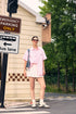 ICS Embroidered Logo Striped Short Sleeve Shirt